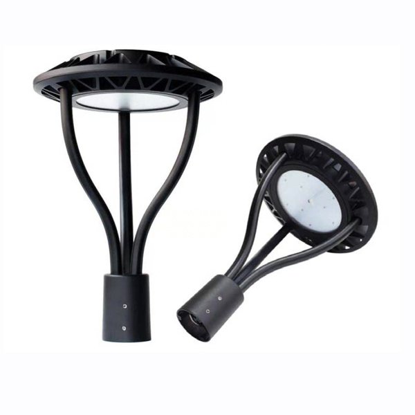hhy led post top light applied in garden or park pathway and packing lot area lighting